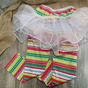 🎄tutu lulu Girls Leggings❄ Size 6-7 🎀 With Tutu
